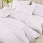 BLEUM CADE 3 Pieces Comforter Set Queen Size Soft Breathable Duvet Cover Set,Tufted Geometric Bed Comforter Cover Set,White