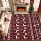 BLEUM CADE Christmas Area Rugs 8x10, Buffalo Plaid Rugs for Living Room, Red Reindeer Washable Rug Low Pile, Snowflake Bedroom Rug Non Slip, Soft Faux Wool Throw Carpet for Christmas Decorations