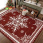 BLEUM CADE Christmas Snowflake Area Rugs 8'x10' for Living Room, Washable Rugs for Bedroom Dinning Room,Ultra Soft Non Slip Durable Large Carpet Christmas Decorations,Red