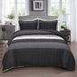 BLEUM CADE 3 Piece Twin Quilt Set with 2 Shams,Purple Gray Lightweight Bedspread for All-Season,Handblock Striped Reversible Quilt Coverlet for Twin Bed