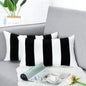 BLEUM CADE Black and White Throw Pillow Cases Set of 2, Outdoor pillows Striped Couch Cushion Cover, Farmhouse Decorative throw Pillow Covers for Home Decor,12"x20"