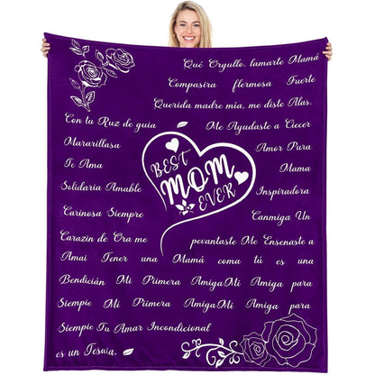 Bleum Cade Gifts for Mom Mothers Day,Mom Birthday Gifts Blanket, Moms Gift for Women from Daughter Son,Soft Flannel Throw Blankets, Navy,50"x60"