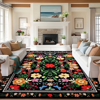 Bleum Cade Area Rugs for Doormat 2X3,Spring Boho Floral Rug, Machine Washable Non Slip Welcome Mat, Low Pile Carpet for Entryway, Kitchen, Front Door Indoor Entrance,Green