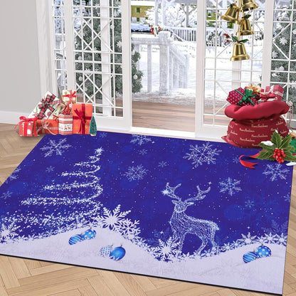Bleum Cade Christmas Door Mat Winter Outdoor doormat,Non-Slip Christmas Tree Welcome Mat, Red,18" x 30"