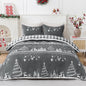 BLEUM CADE Christmas Queen Comforter Set Suit Christmas Tree & Deer Plaid Duvet Cover Set 3 - Piece Bed for Bedroom Set