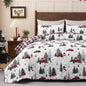 BLEUM CADE Christmas Quilt Queen Size, Christmas Tree Quilt Set, Reversible Buffalo Plaid Quilts Bedding Set, Lightweight Soft Breathable Bedspread Coverlet, 90''x90''(1 Quilt, 2 Pillow Shams)