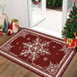 BLEUM CADE Christmas Snowflake Area Rugs 2x3 Door Mat, Non Slip Washable Entryway Rug Outdoor Indoor Welcome Mat for Entrance,Christmas Decorations,Red