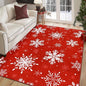 BLEUM CADE Christmas Snowflake 8x10 ft Area Rug,Non-slip Machine Washable Area Rug for Living Room Bedroom,Xmas Decor Mat for Home