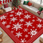 Bleum Cade Christmas Area Rug 3x5 for Living Room, Snowflake Red Washable Rugs Low Pile Non Slip Rug,Winter Soft Faux Wool Throw Carpet for Entryway, Doorway