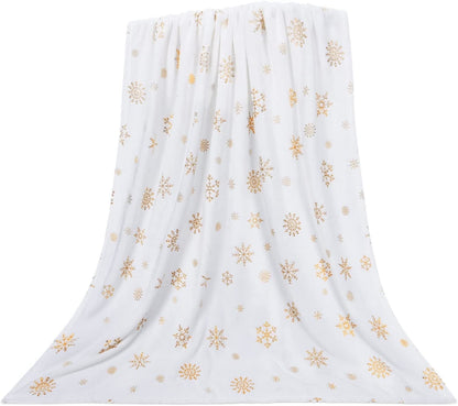 BLEUM CADE Reversible Christmas Throw Blanket for Couch,Red Christmas Blanket Soft Flannel Xmas Tree Blanket, 50 x 60 Inch