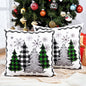 BLEUM CADE Christmas Throw Pillow Covers 18 x 18 inch Snowflakes Xmas Tree Buffalo Plaid Pillow Covers Set of 2,Winter Holiday Decorative Pillow Cases