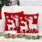 BLEUM CADE Christmas Throw Pillow Covers 18 x 18 inch Snowflakes Xmas Tree Buffalo Plaid Pillow Covers Set of 2,Winter Holiday Decorative Pillow Cases