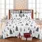 BLEUM CADE Christmas Quilt Sets Queen Size, 3 Pieces Christmas Tree Quilt Bedspread Sets,Lightweight Merry Christmas Bedding Set Soft Xmas Quilts Coverlet,Grey