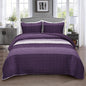 BLEUM CADE 3 Piece Twin Quilt Set with 2 Shams,Purple Gray Lightweight Bedspread for All-Season,Handblock Striped Reversible Quilt Coverlet for Twin Bed