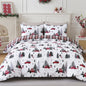 BLEUM CADE Duvet Cover Set Christmas Tree Snowflake Plaid Set Festive 3 - Piece with Pillow Cover, Soft Microfiber for Home Bedroom Set, Holiday Season Theme
