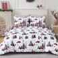 BLEUM CADE Duvet Cover Set Christmas Tree Snowflake Plaid Set Festive 3 - Piece with Pillow Cover, Soft Microfiber for Home Bedroom Set, Holiday Season Theme