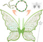 BLEUM CADE Fairy Wings for Adults and Girls,Fairy Costume Set with Floral Garland, Wand & Elf Ears, Organza Butterfly Wings Ideal for Halloween,Cosplay,Party,Golden