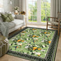 BLEUM CADE Vintage Floral Area Rug 3x5 Hummingbird Washable Non Slip Rug Foldable Low Pile Lemon Carpet for Living Room,Black