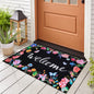 BLEUM CADE Spring Door Mat Low Profile Welcome Mat,Non Slip Rubber Backing Outside Door Mats Green Floral for Front Door,Patio,Entryway,18" x 30"