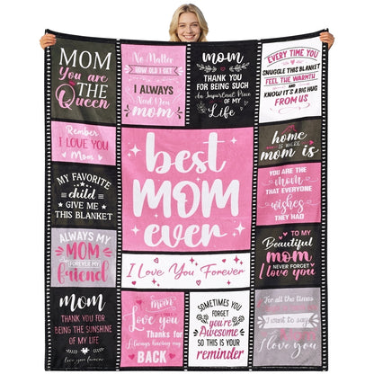 Bleum Cade Gifts for Mom Mothers Day,Mom Birthday Gifts Blanket, Moms Gift for Women from Daughter Son,Soft Flannel Throw Blankets, Navy,50"x60"
