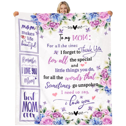 BLEUM CADE Gifts for Mom Birthday Mother's Day Blanket,Gifts From Daughter Son,Soft Flannel Throw Blanket Presents for Mother,Pink,50" x 60"