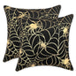 BLEUM CADE Halloween Pillow covers 18 x 18 inches Set of 2,Pumpkin Ghost Spider Web Halloween Decor,Purple