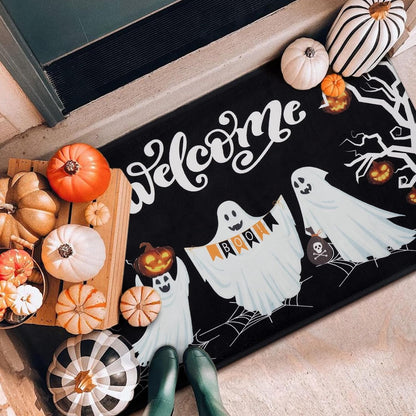 BLEUM CADE Halloween Doormat Outdoor Welcome Mat for Entrance,Hided Joker Low-File Door Mat Outside Entry Rug,18 x 30 inch
