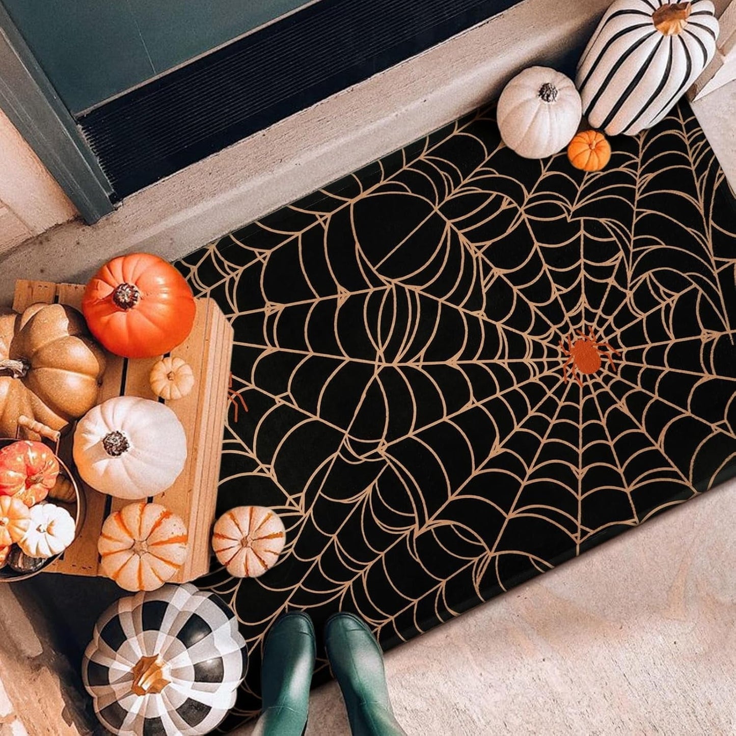 BLEUM CADE Halloween Doormat Outdoor Welcome Mat for Entrance,Hided Joker Low-File Door Mat Outside Entry Rug,18 x 30 inch
