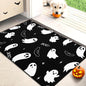 BLEUM CADE Halloween Welcome Mat Ghost Bat Outdoor Doormat,Non Slip Low Profile Entrance Mat for Outside Patio,18 x 30 inches