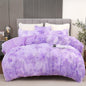 BLEUM CADE Luxury Fluffy Fuzzy Twin Bedding Comforter Set,3 Pieces Shaggy Duvet Cover Set,Furry Plush Velvet Comforter Cover with Zip Closure,King,Light Purple
