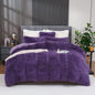 BLEUM CADE Luxury Fluffy Fuzzy Twin Bedding Comforter Set，3 Pieces Shaggy Duvet Cover Set，Furry Plush Velvet Comforter Cover with Zip Closure，Twin，Dark Grey