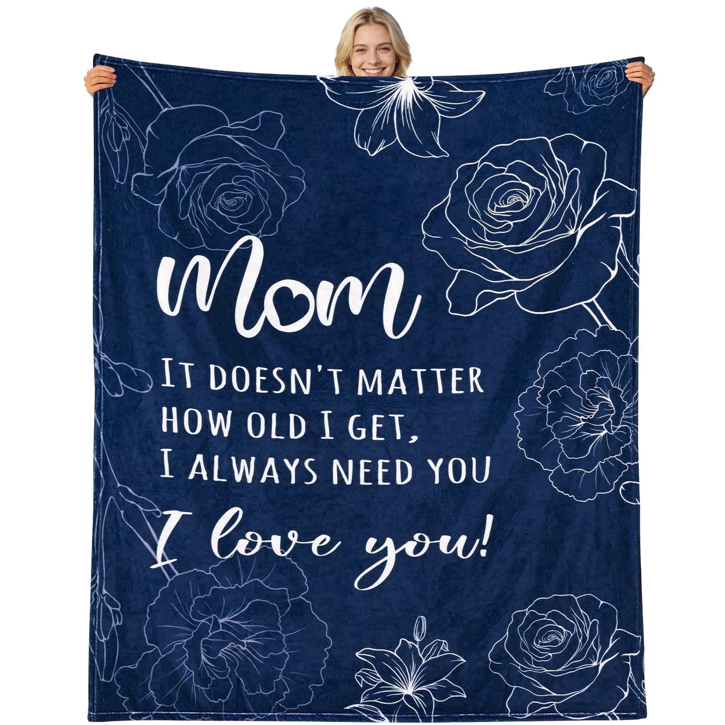 BLEUM CADE Gifts for Mom Birthday Mother's Day Blanket,Gifts From Daughter Son,Soft Flannel Throw Blanket Presents for Mother,Pink,50" x 60"