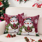 BLEUM CADE Christmas Throw Pillow Covers Set of 2,Teddy Fleece Xmas Red Soft Fleece Pillowcase with Christmas Elk Pattern,18 x 18 inches