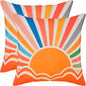 BLEUM CADE Summer Outdoor Pillow Covers 18 x 18 inches,2 Pack,Waterproof,Orange