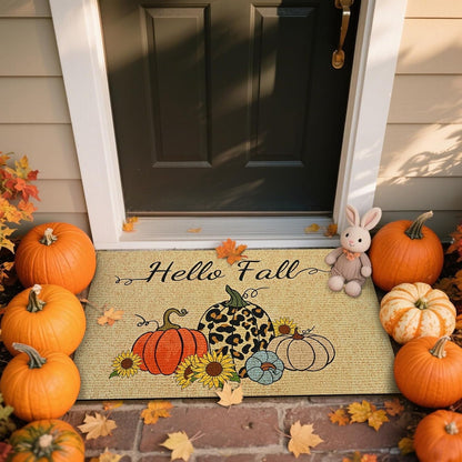 BLEUM CADE Fall Welcome Mats Doormat Outdoor, Thanksgiving Non Slip Low Profile Entrance Mat for Outside Patio,18 x 30 inches