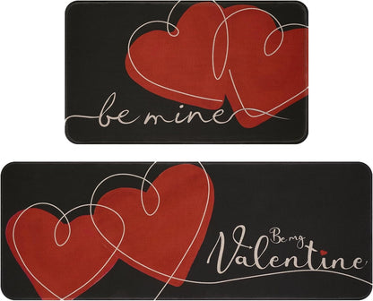BLEUM CADE Valentine's Day Door Mat Outdoor Love Heart Door Mat Non Slip Low-Profile Welcome Doormat Valentines Gift,18 x 30 inch
