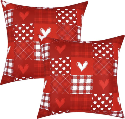 BLEUM CADE Valentines Day Pillow Covers Set of 4 I Love You Throw Pillow Covers 18 x 18 inch Happy Valentine Day Pillowcases for Anniversary Wedding