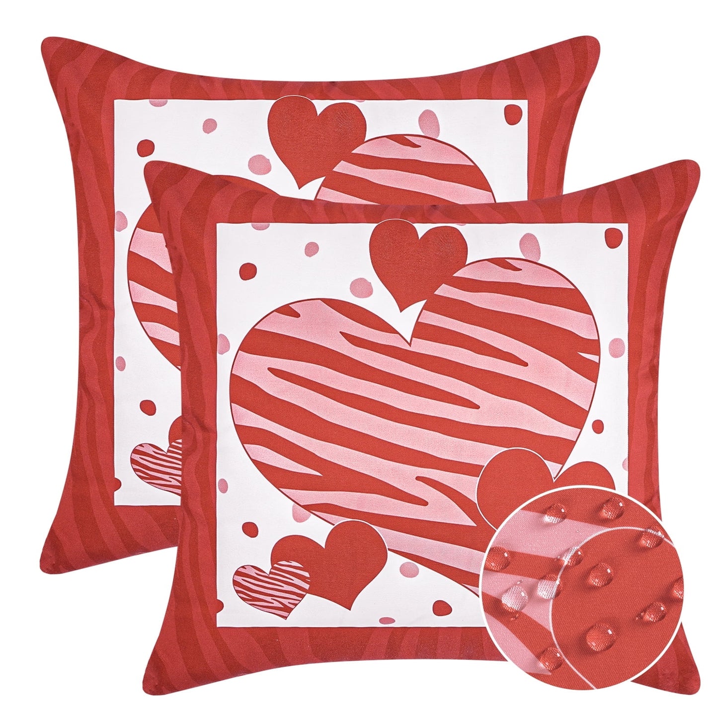 BLEUM CADE Valentine's Day Throw Pillow Cover 18 x 18 in,2 Pack Red Loving Pillowcases for Couch Sofa Decor Pillow Covers for Home Decorations