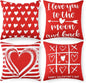 BLEUM CADE Valentine's Day Throw Pillow Cover 18 x 18 in,2 Pack Red Loving Pillowcases for Couch Sofa Decor Pillow Covers for Home Decorations