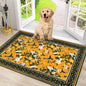 BLEUM CADE Yellow Floral Area Rug 2x3 Hummingbird Spring Foldable Vintage Rug Outdoor Lemon Welcome Mat with Rubber Backing