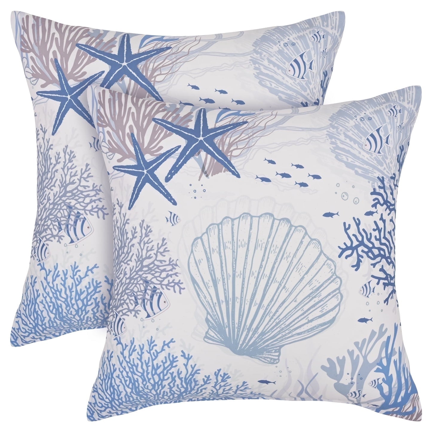 BLEUM CADE Summer Outdoor Pillow Covers 18 x 18 inches,2 Pack,Waterproof,Orange