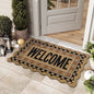 Bleum Cade Welcome Mat Non-Slip Low Profile Front Door Mat for Outdoor Indoor,Muddy Dirt Resist Stain Fade Door Mat for Outside Patio Porch,Brown (18"x30",Welcome)