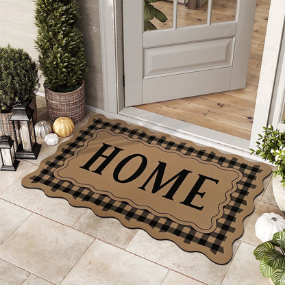Bleum Cade Welcome Mat Non-Slip Low Profile Front Door Mat for Outdoor Indoor,No Need to Knock We Know You're Here Dog Pet Door Mat, Dog-Lover Gift,Brown,18"x30"