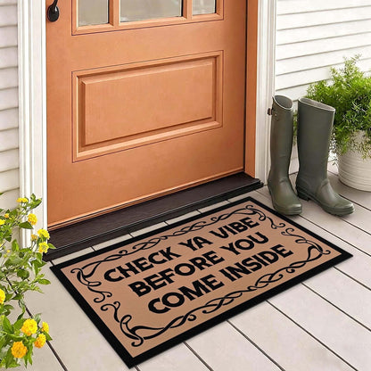Bleum Cade Meowdy Welcome Mat,Black Cat Low Profile Front Door Mat Non-Slip Rubber Backing Doormat for Cat Lover Outdoor Indoor Home Decor,Brown,18"x30"