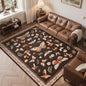 Bleum Cade 5'x7'Area Rugs for Living Room, Butterfly Mushroom Washable Rug for Bedroom,Ultra Soft Carpet Non Slip Low Pile Stain Resistant for Dining Room Home Decor,Brown