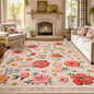 Bleum Cade 5'x7' Boho Floral Area Rugs for Living Room, Machine Washable Rug for Bedroom, Non Slip Low Pile Ultra Soft Faux Wool Rug Indoor Carpet for Dining Room