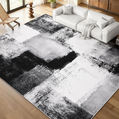 Bleum Cade 6x9 Abstract Area Rugs for Living Room, Modern Washable Rugs Non Slip Dining Room Rug, Soft Low Pile Bedroom Rug, Stain Resistant Indoor Rugs Carpet,Brown