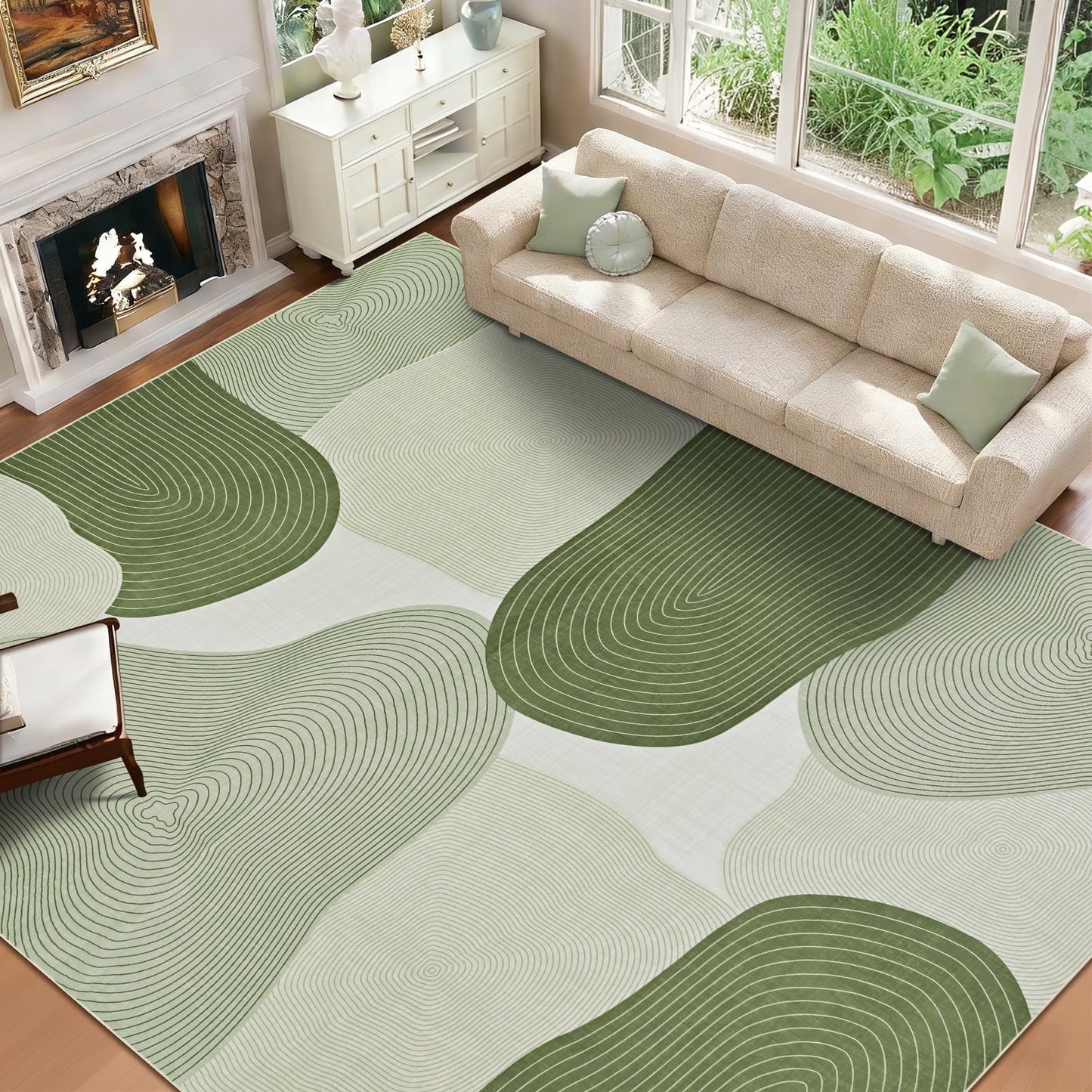 Bleum Cade 8x10 Area Rugs for Living Room, Abstract Rug Ultra Soft Washable Rugs for Bedroom, Anti Slip Durable Stain Resistant Larg Carpet Home Decor for Dining Room,Green