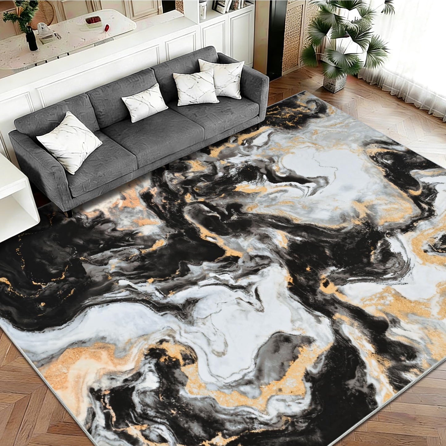 Bleum Cade Area Rugs for Doormat 2X3,Marble Swirl Abstract Rugs, Machine Washable Foldable Non Slip Outdoor Indoor Welcome Mat
