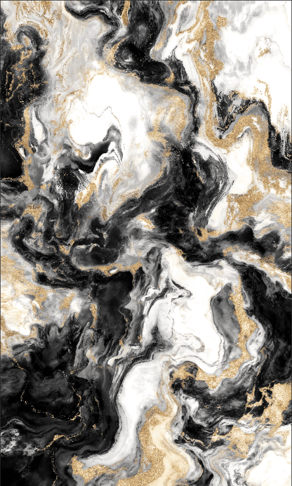 Bleum Cade Area Rugs for Living Room 3X5 Machine Washable Rugs Marble Swirl Abstract Rug Indoor Carpet, Soft Lightweight Non Slip Large Rug for Bedroom Dining Room,Black Gold